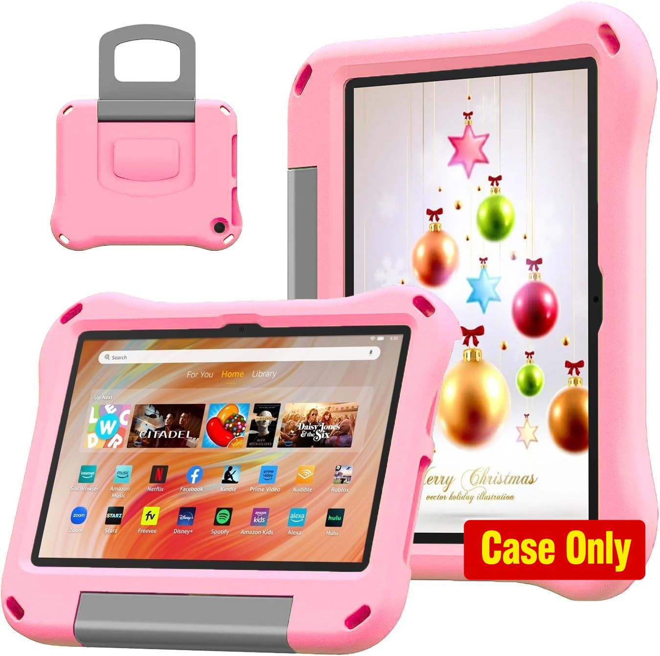 Case for 10" Tablet - Lightweight Shockproof Kid-Proof Cover with Handle Stand