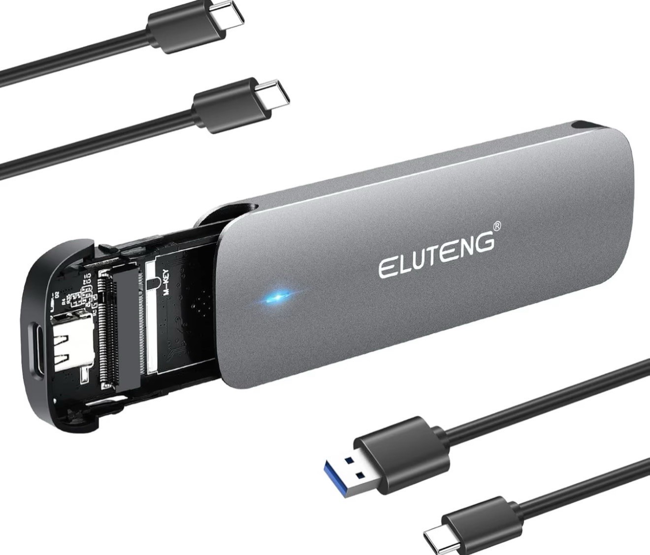 ELUTENG M.2 NVMe SATA SSD Enclosure, USB 3.2 Gen 2 10Gbps,M2 SSDs Reader