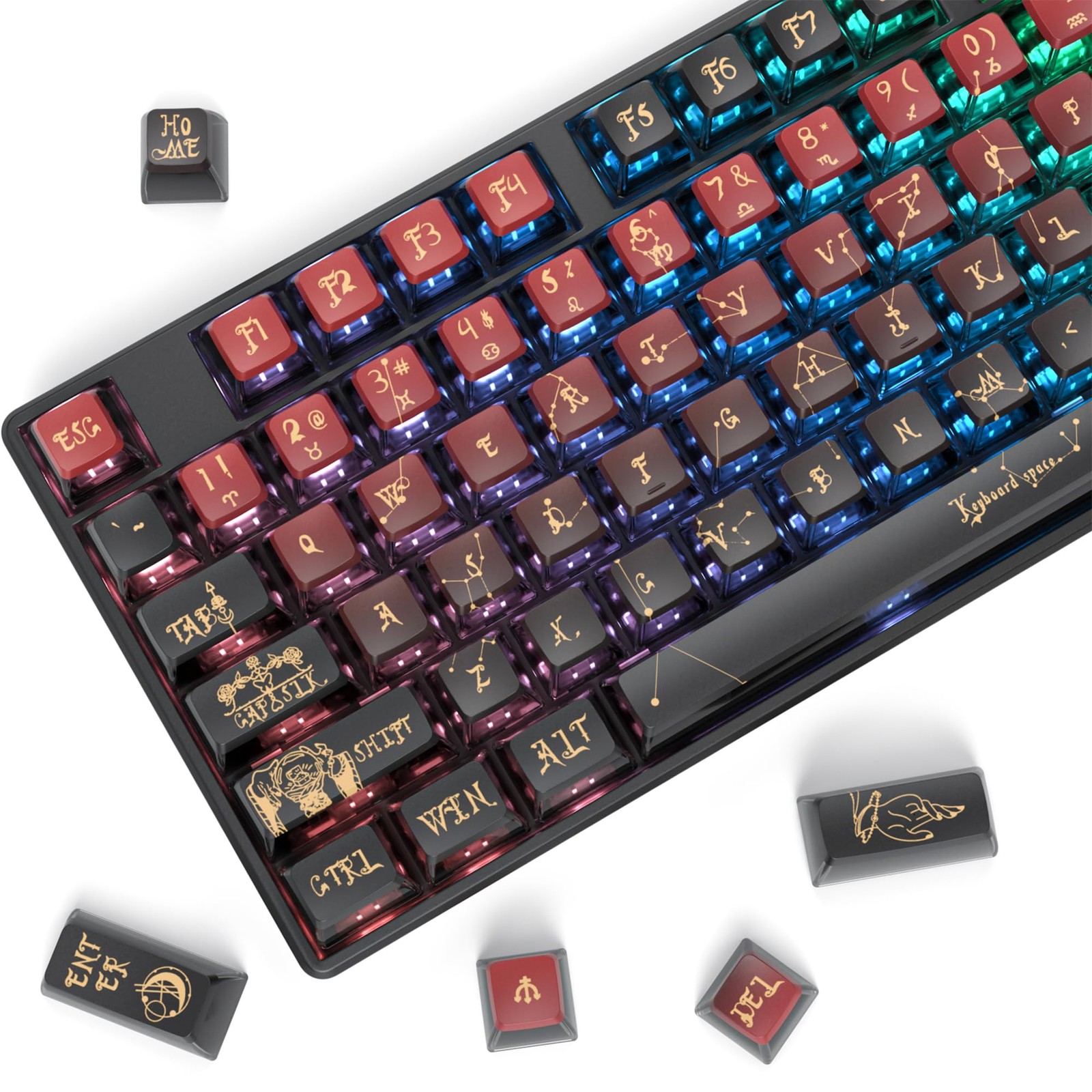 120Keys Pudding PBT Keycaps ASA Profile Transparent Mechanical Set