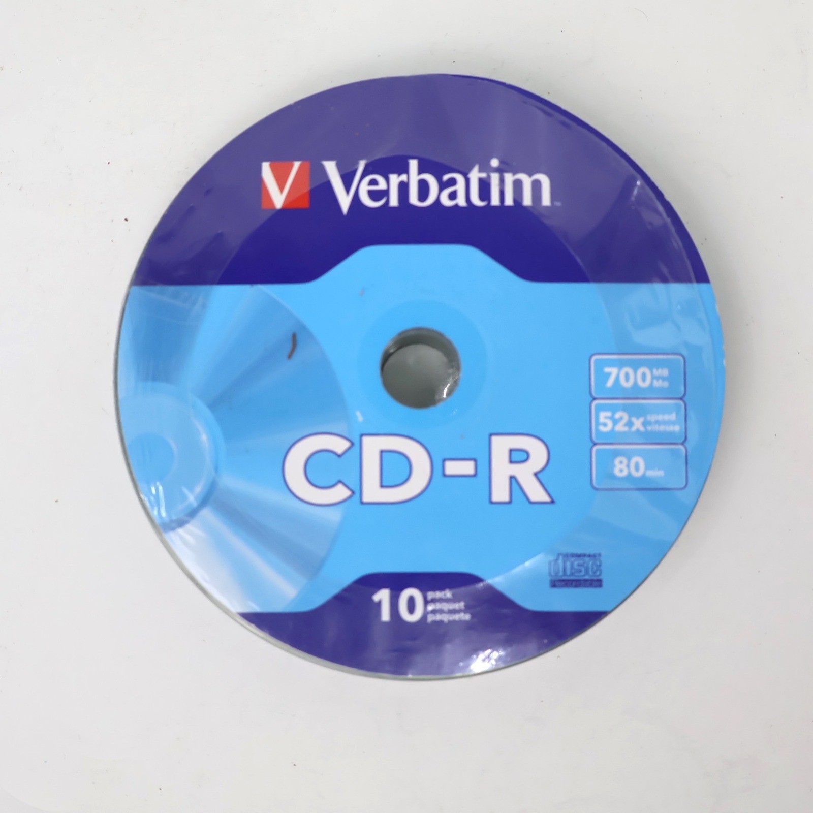 Verbatim CD-R 10 Pack 700MB 80Min 52x Blue New Recordable Spindle 96250