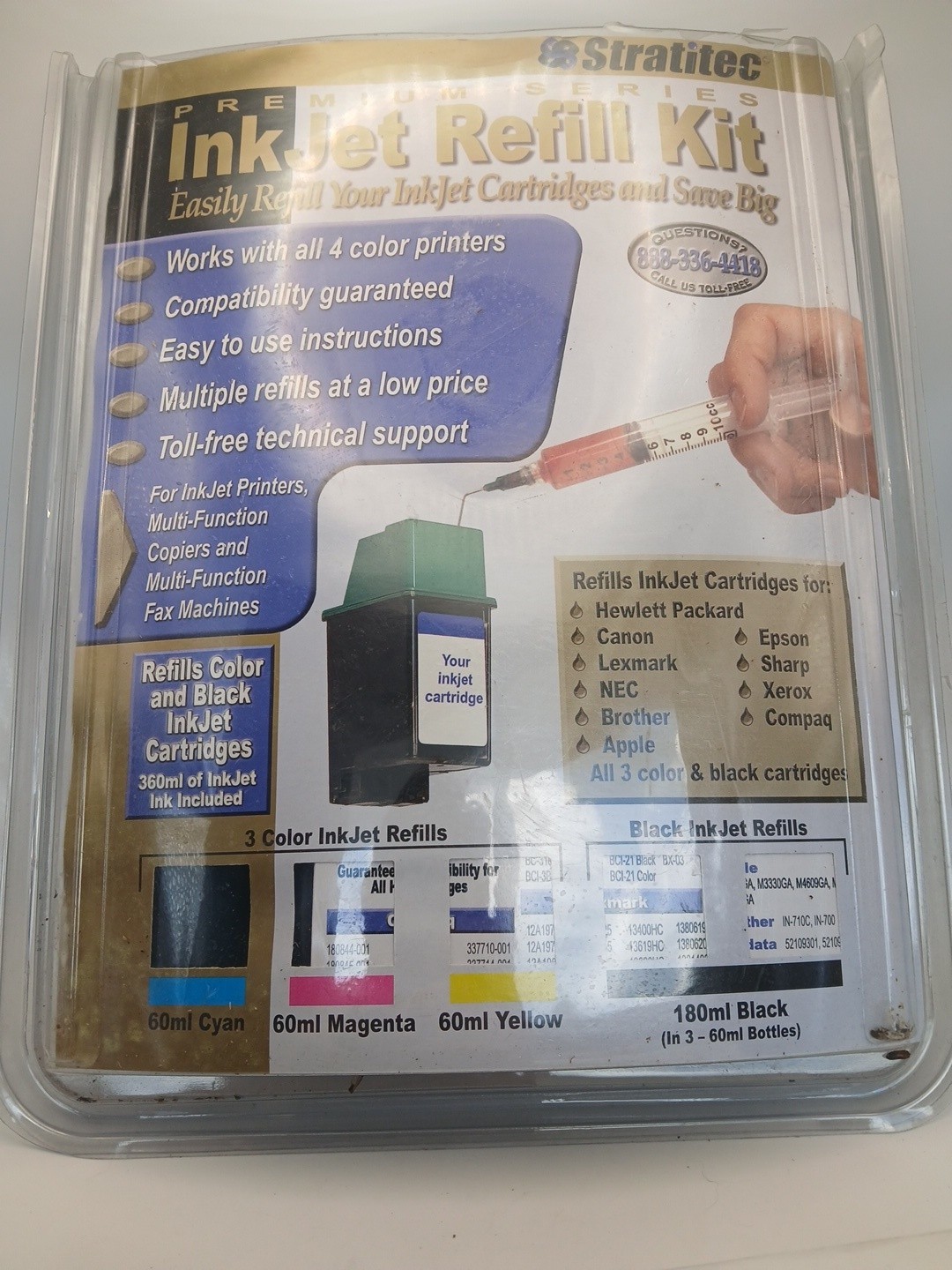 Ink Jet Refill Kit Stratitec EIR360 Universal Black & Color Premium Series Used