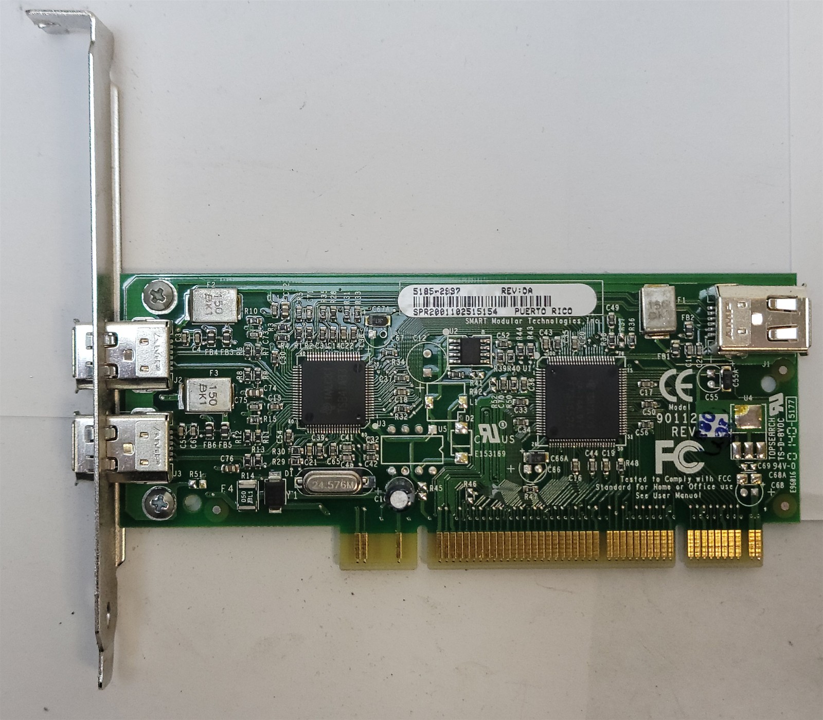 HP 5185-2997 Firewire Adapter , PCI IEEE 1394 . 3-Port ( 2 External +1 Internal)