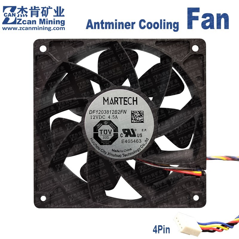 Antminer Air Cooling Fan DF1203812B2FN 4Pin For 19 Series KA3 K7 HS3 D7 L7E9 D9