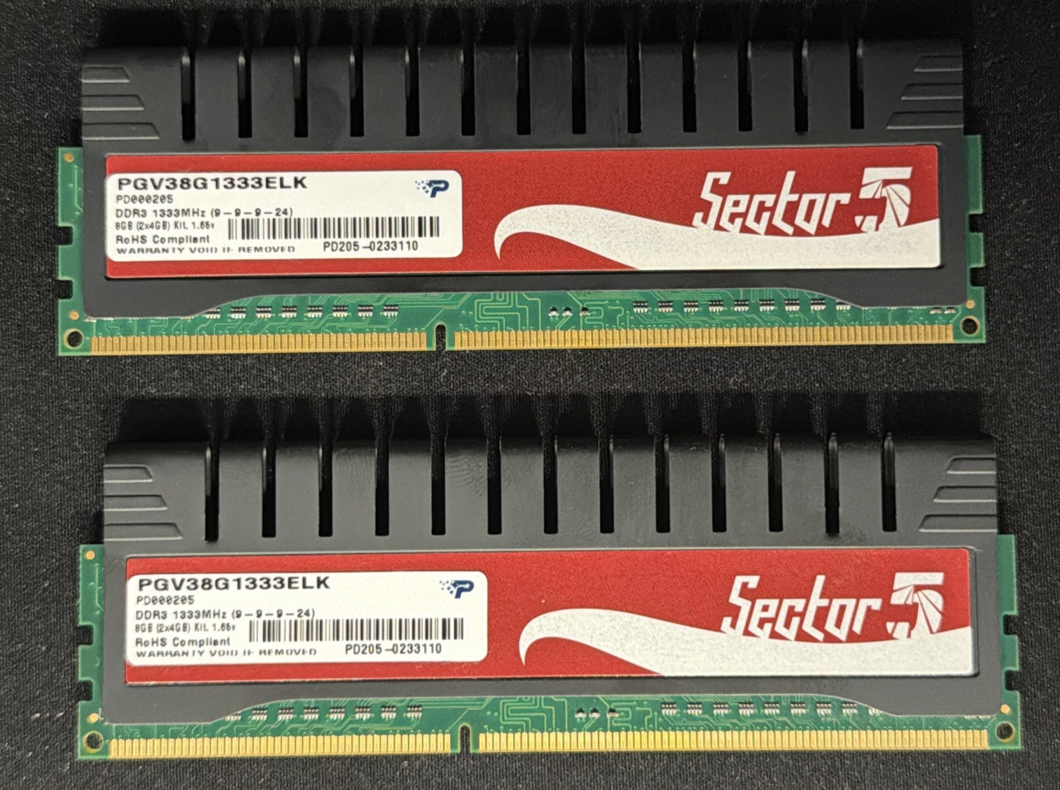 Patriot Sector 5 8GB (2x4GB) PC3-10600 DDR3 Desktop Memory, PGV38G1333ELK