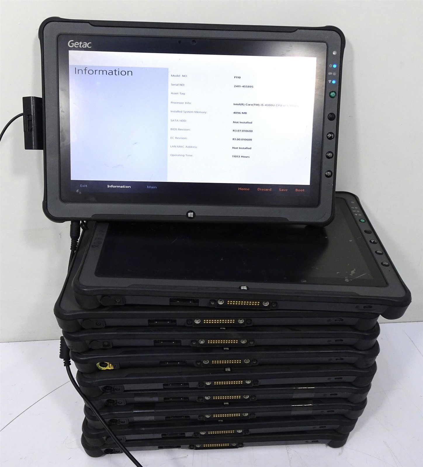 Lot 10 Getac F110  Core i5-4300U 1.90GHz 4GB Ram NO HD Tablets