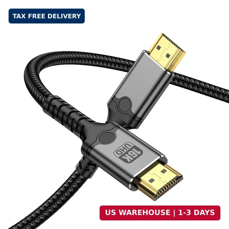 DERSUR 16K HD 2.2 Cable 6.6FT, 80Gbps Certified Ultra High Speed 16K@60Hz 8K@...