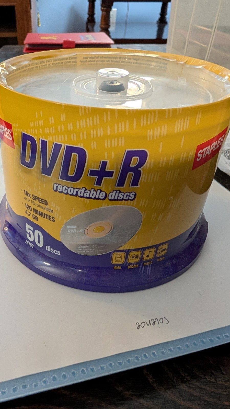 Staples DVD+R RW 50 Pack 4.7GB 120min Recordable Blank Discs NEW SEALED