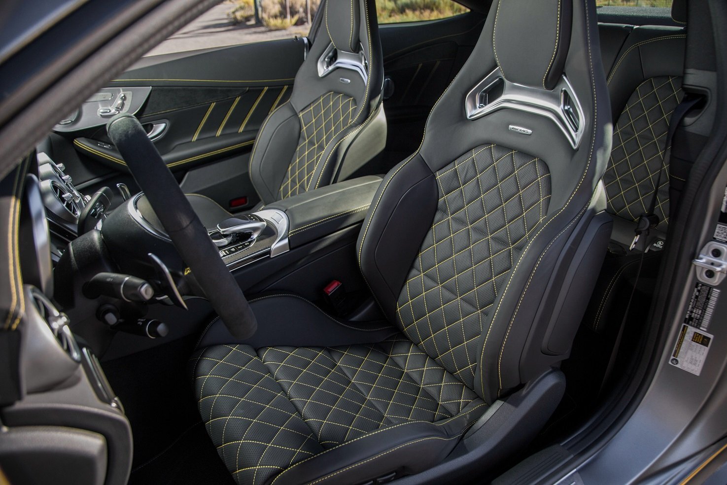 Cars 2016 mercedes amg c63 s coupe edition 1 us version Desk Mat Stitched