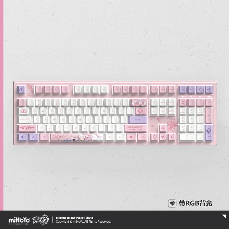 Official Honkai Impact 3 Elysia Mechanical Keyboard 108 Keys RGB PBT miHoYo Gift