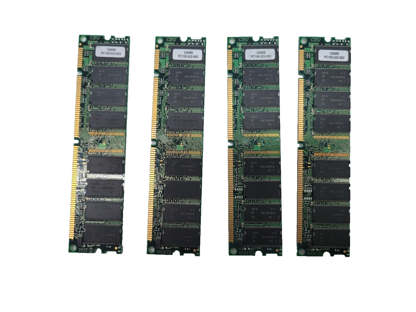 Lot of 4 CBG 128MB PC100-222-620 MEMORY CARD