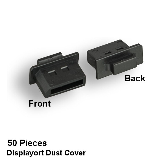 KNTK Bag of 50pcs DisplayPort Socket Anti Dust Cover Protector with Handle Black
