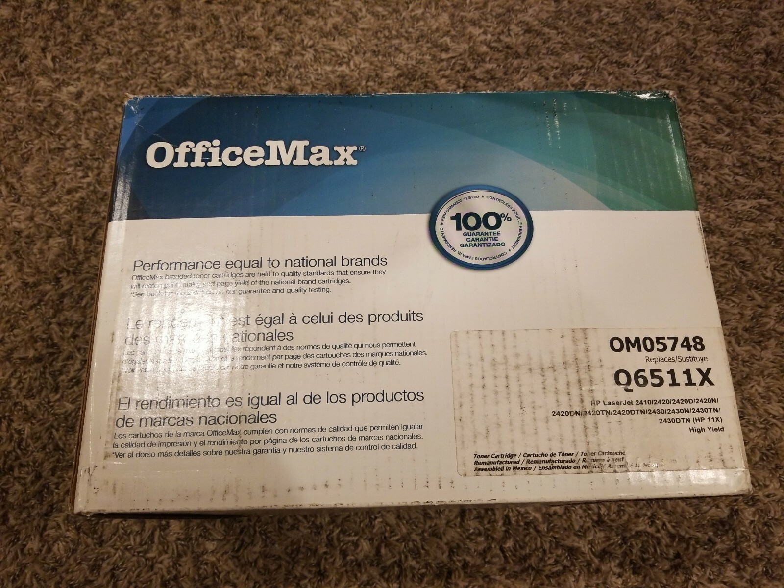 (New) OfficeMax Printer Cartridge OM05748 Replaces HP Q6511X Black