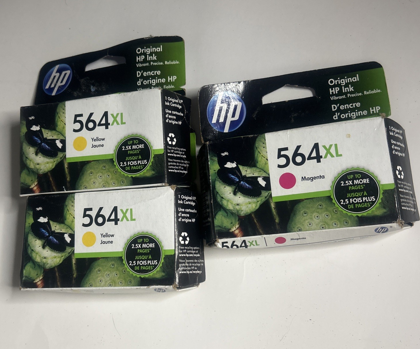 HP 564XL Magenta High Yield Ink Cartridge EXP 2023 LOT. Magenta/Yellow 2X