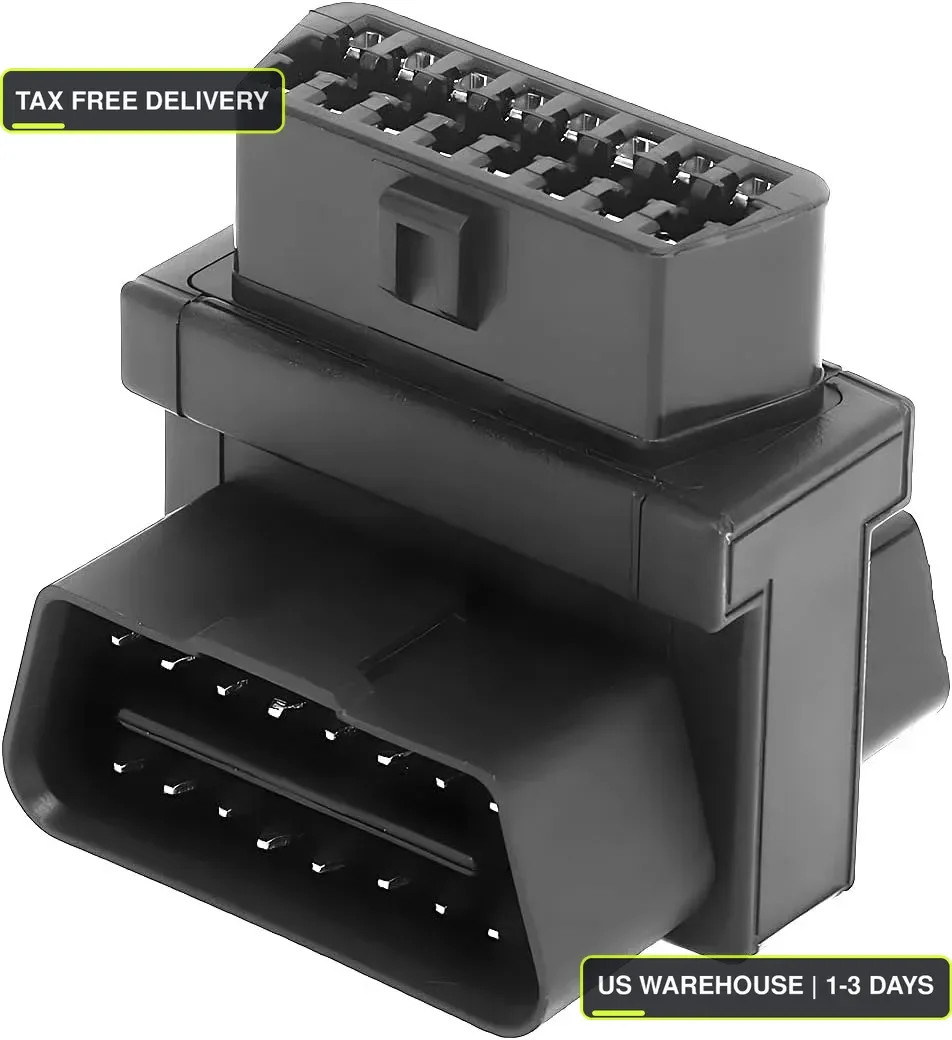 OBD2 Splitter, OBDII Full 16 Pin One Male to Two Female Extension Black