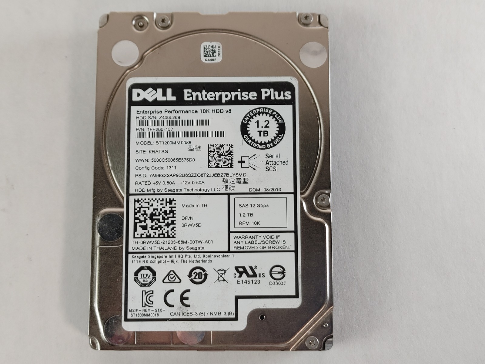 Seagate Dell 2.5 in Enterprise Plus ST1200MM0088 1.2TB SAS 3 2.5 in Enterprise