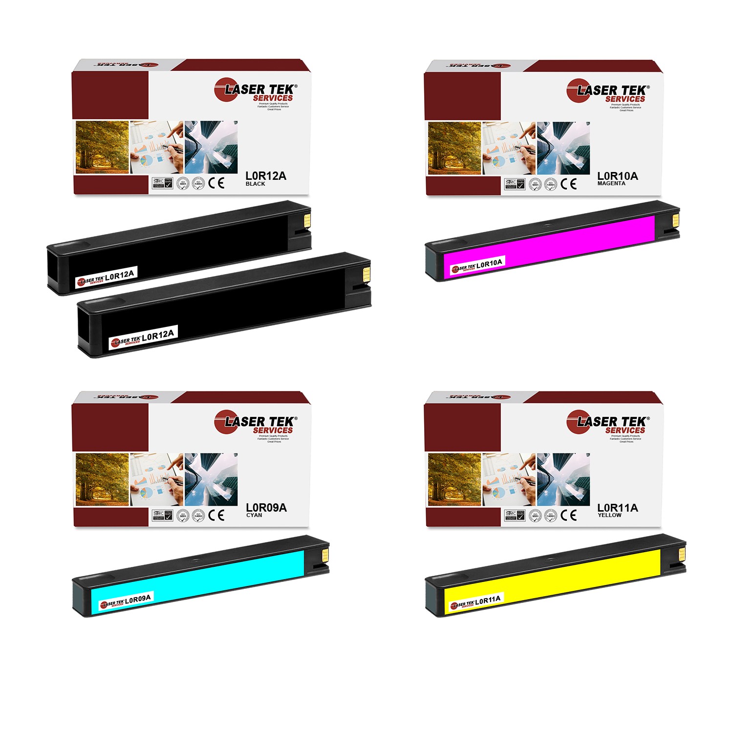 5Pk LTS 981X BCMY HY Compatible for HP PageWide Enterprise 556dn 556xh Ink