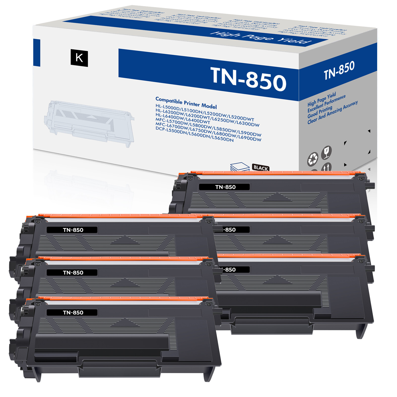 6 TN850 Toner Compatible With Brother MFC-L6700DW MFC-L5850DW HL-L6200DW L6400DW
