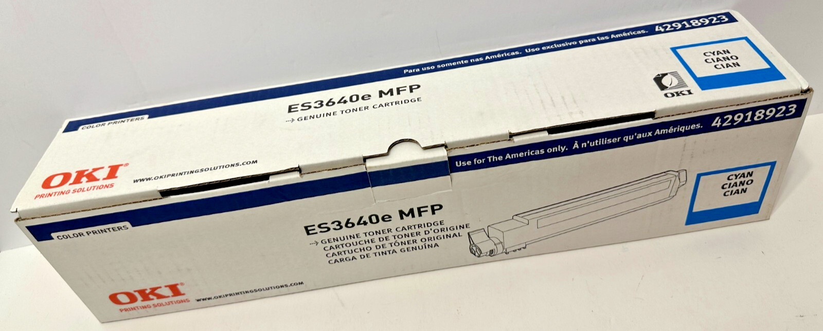 NEW OKI ES3640e MFP (42918923) Cyan Toner Cartridge OEM Genuine