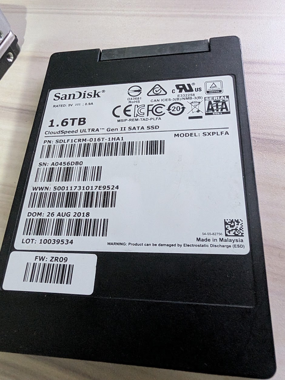 SXPLFA SanDisk 1.6TB CloudSpeed ECO GenII SATA SSD SXPLFA