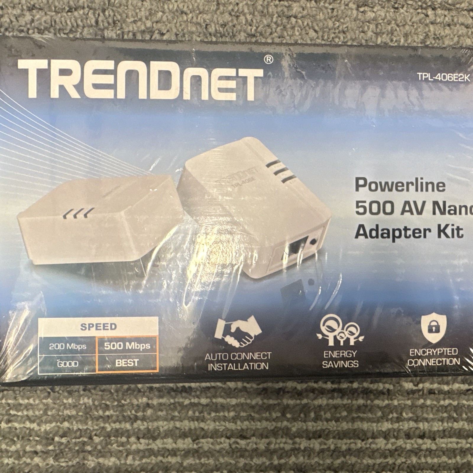 TRENDnet TPL-406E2K Powerline 500 AV Nano Adapter Kit 2-Pack Ethernet