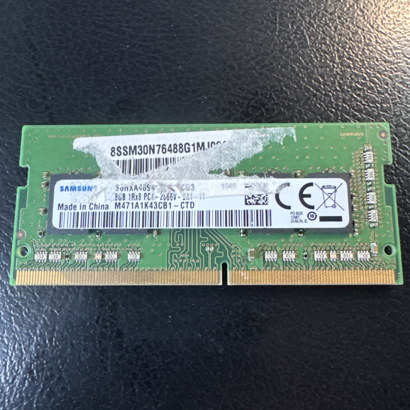 SAMSUNG 8GB 1RX8 PC4-2666V-SA1-11-M471A1K43DB1-CTD SODIMM