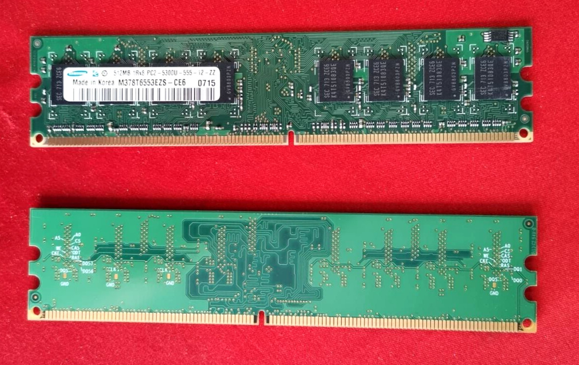 SAMSUNG M378T6553EZS-CE6 512MB 1Rx8 DDR2 PC2-5300U-555-12-ZZ 667MHz