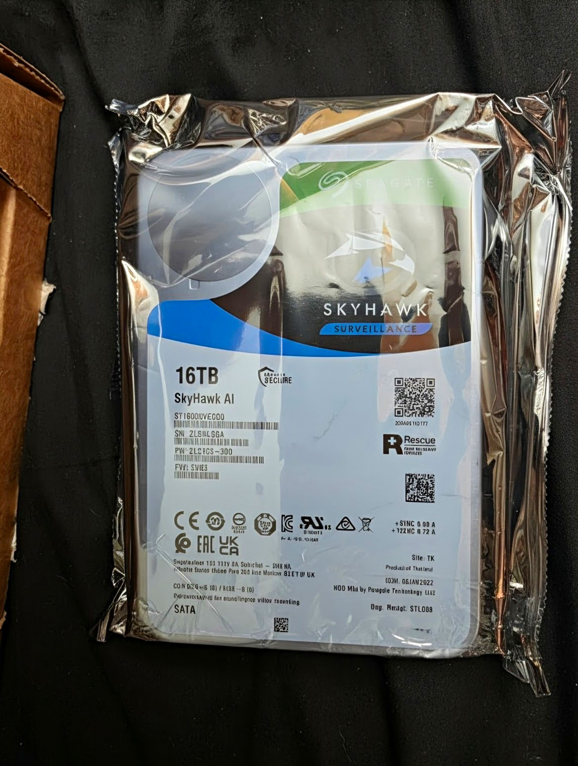 Seagate SkyHawk AI 16TB 3.5" SATA HDD 7200RPM 256MB 260MB/s ST16000VE000