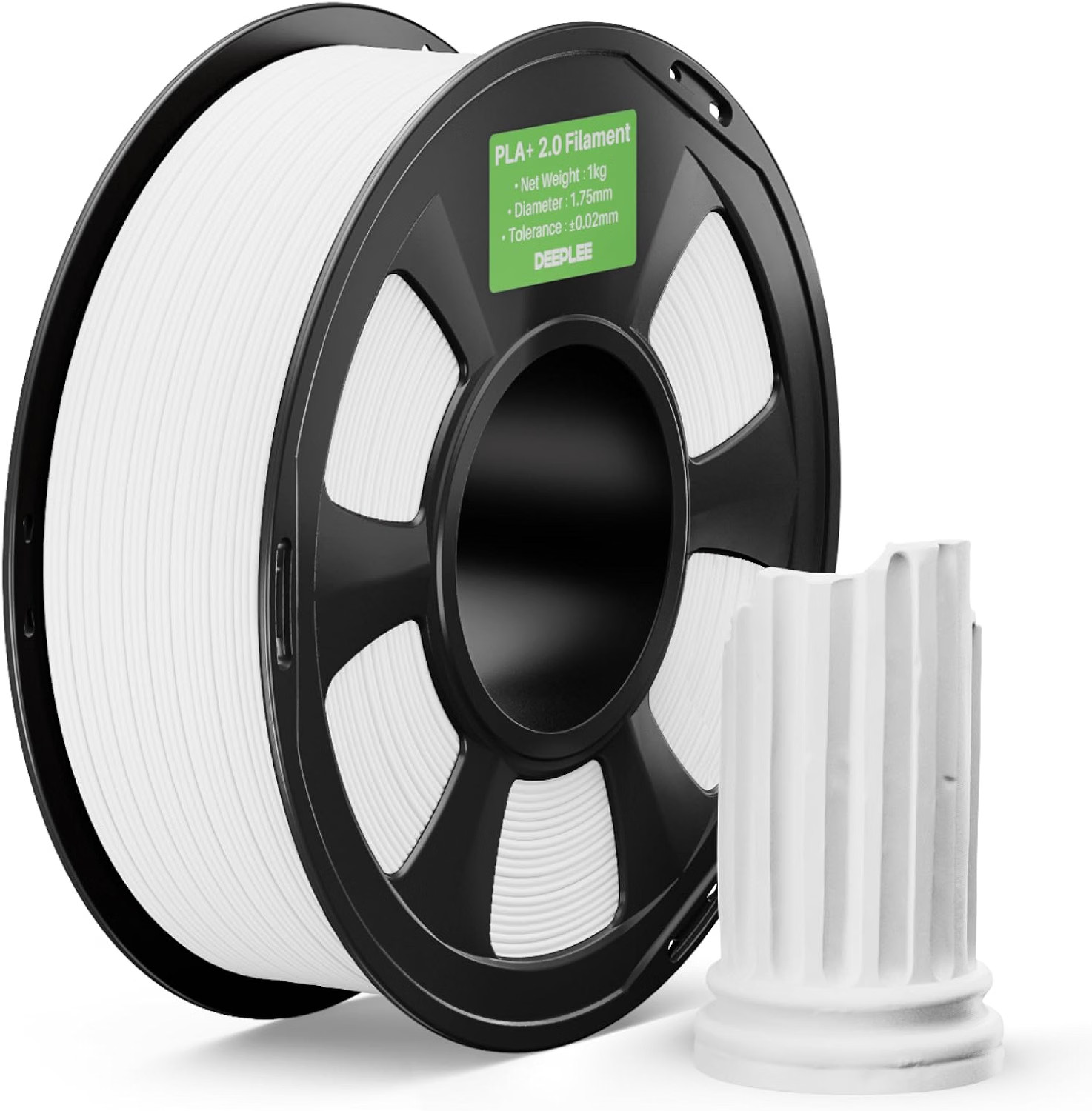 PLA+ 2.0 Filament 1.75mm, Stronger Toughness 3D Printer Filament, White 1KG, ...