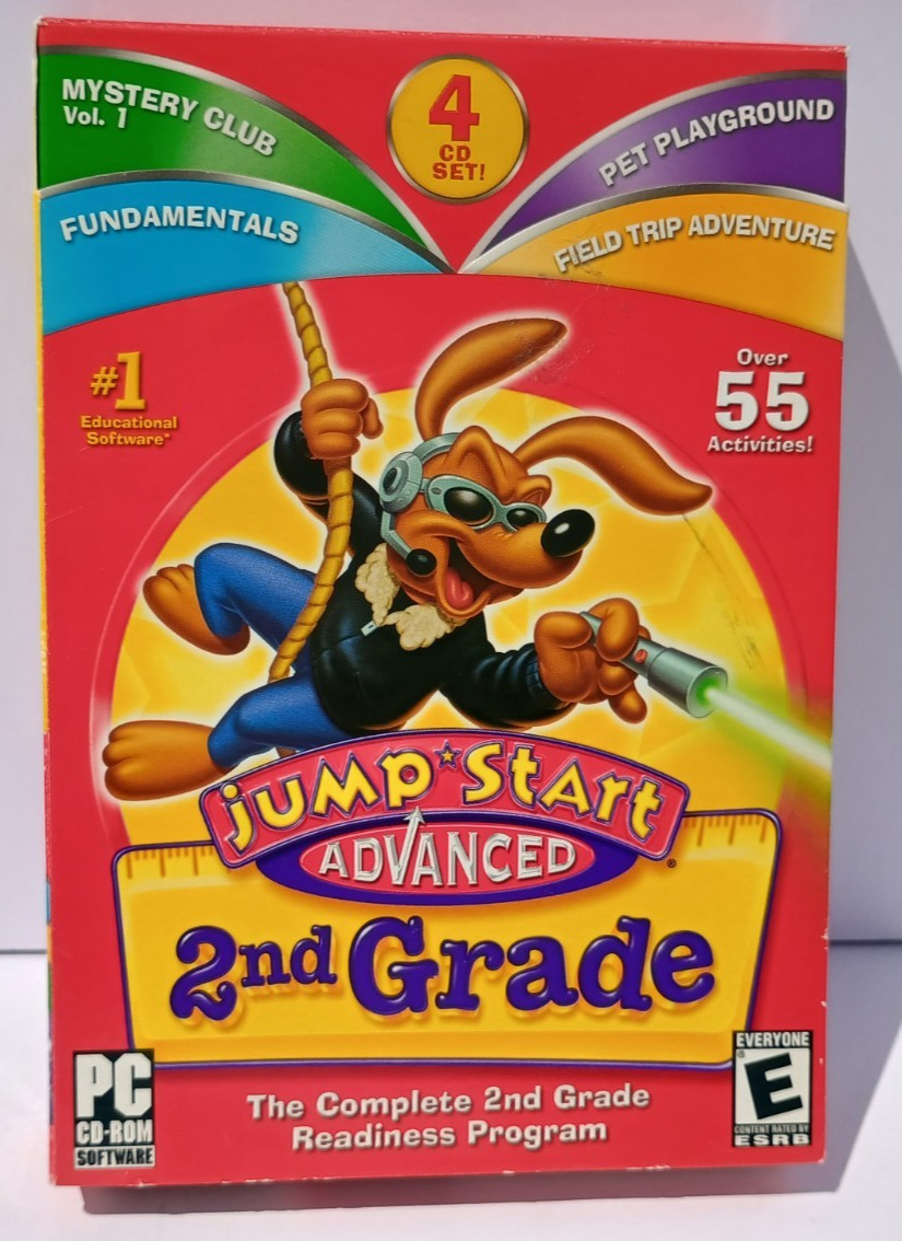 Jumpstart Advanced 2nd Grade PC 4 CD Set Over 55 Games Math Reading Music