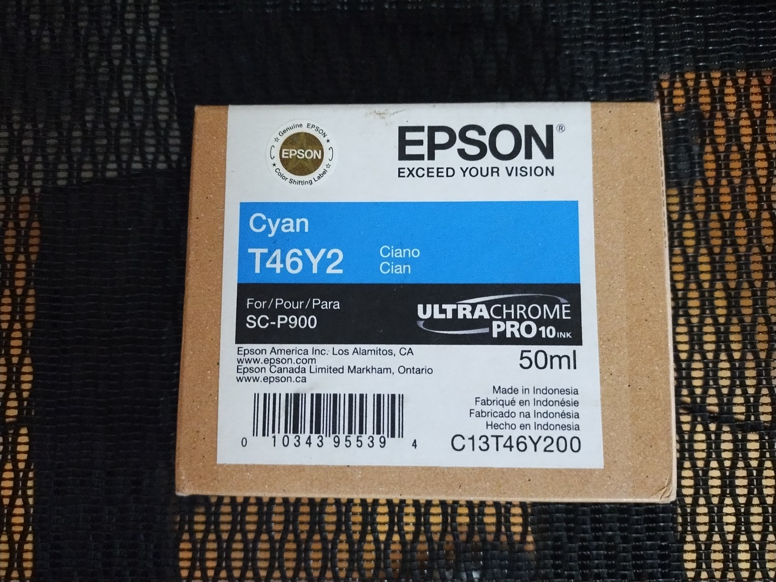 2023 GENUINE EPSON CYAN T46Y2 INK SURECOLOR SC-P900 FACTORY SEALED 50ml