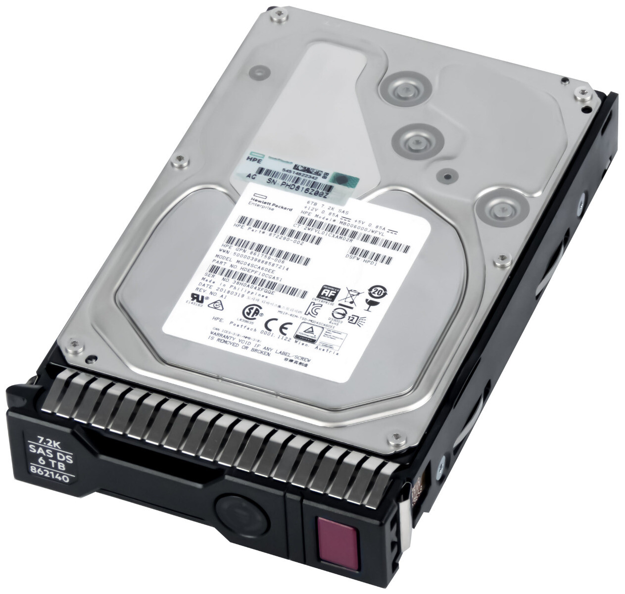 HARD DRIVE HP 872290-002 MB006000JWFVL 6TB 7.2K 128MB SAS-3 3.5''