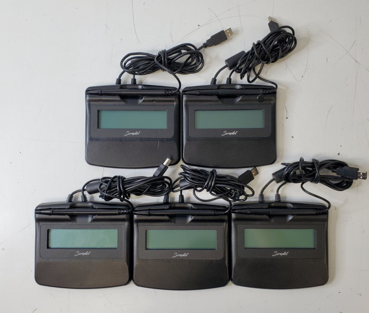 Lot of 5 Scriptel ScripTouch Slimline LCD Signature Pad (ST1570-6FT)