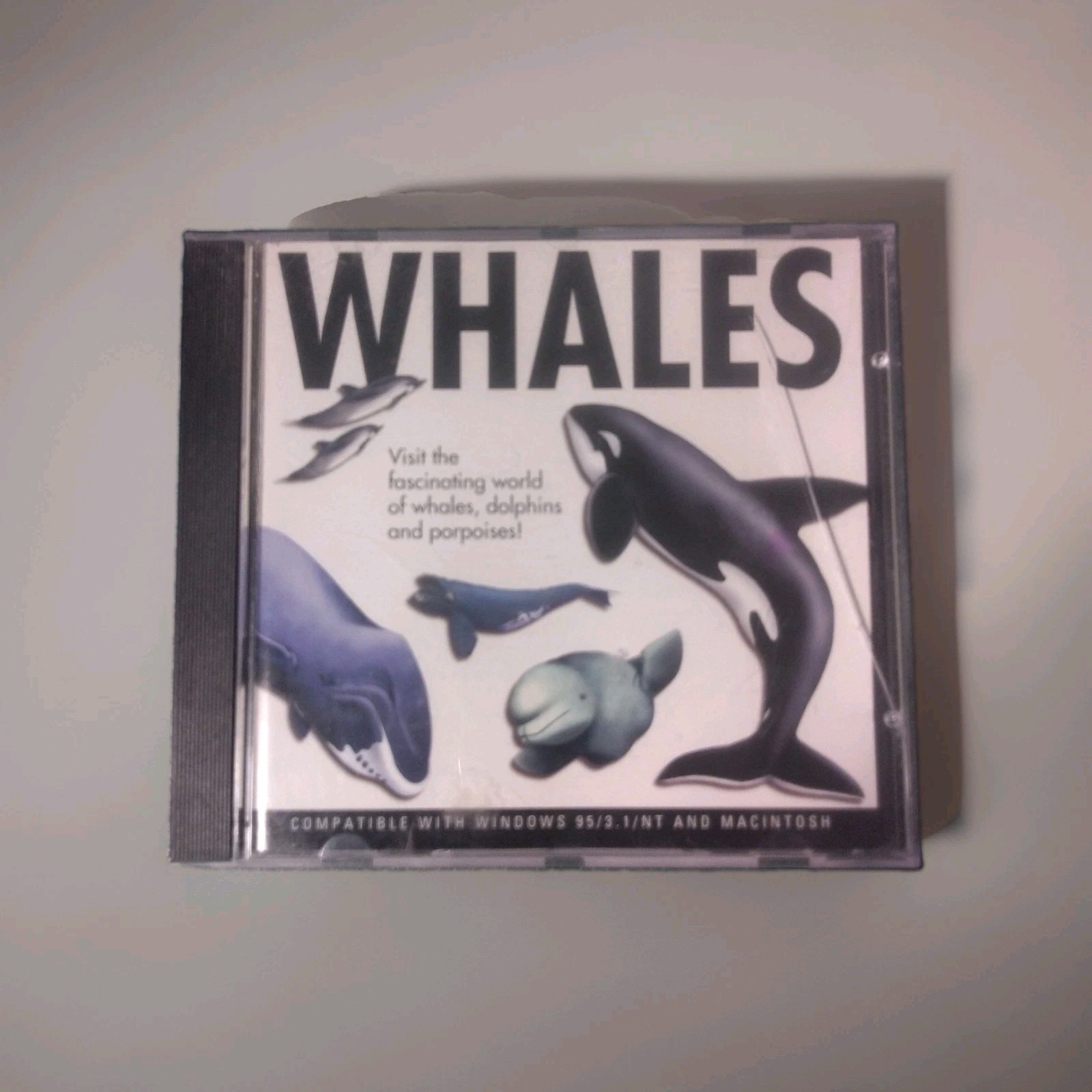 Whales CD-ROM Vintage 1990s Educational Software Windows 95 Mac Retro PC Game