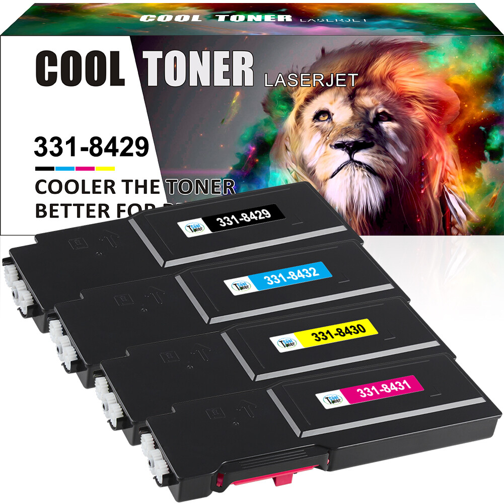 4 PACK C3760 Toner Cartridge Set for Dell C3760dn C3760n C3760dnf C3765dnf MF