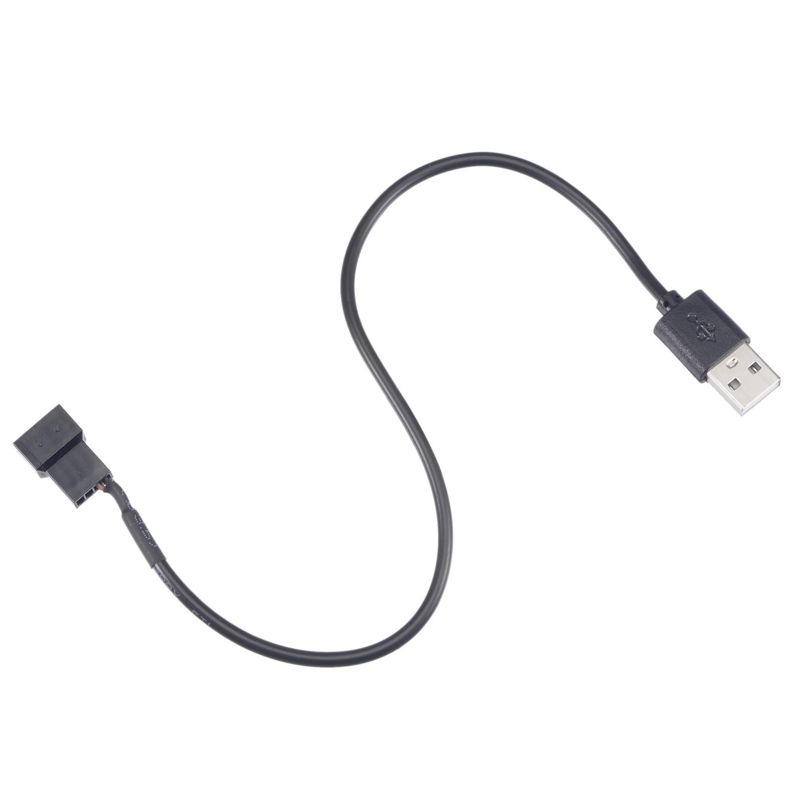 Fan Power Supply Cable USB 2.0 A Type to a 3 Pin or 4 Pin Output 11.8 Inch 2pcs