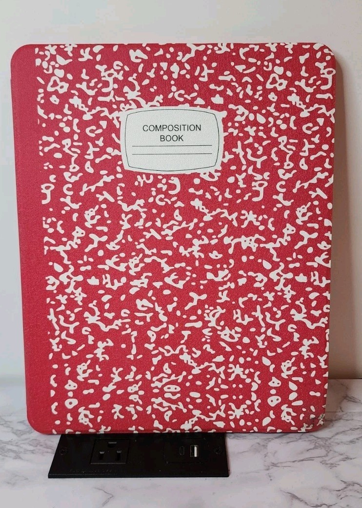 Supveco Case for iPad Air 11 Inch 2024,iPad A-Composition note Book red journal 