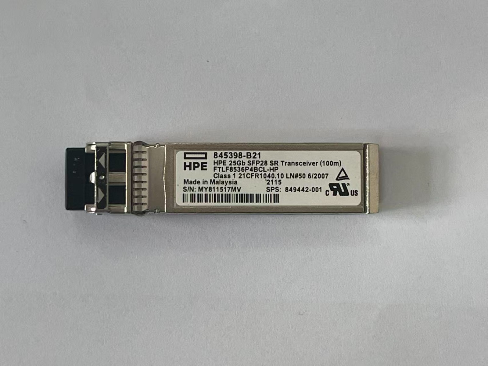 HPE 845398-B21  25GB SFP28 SR 100M TRANSCEIVER 849442-001 FTLF8536P4BCL-HP
