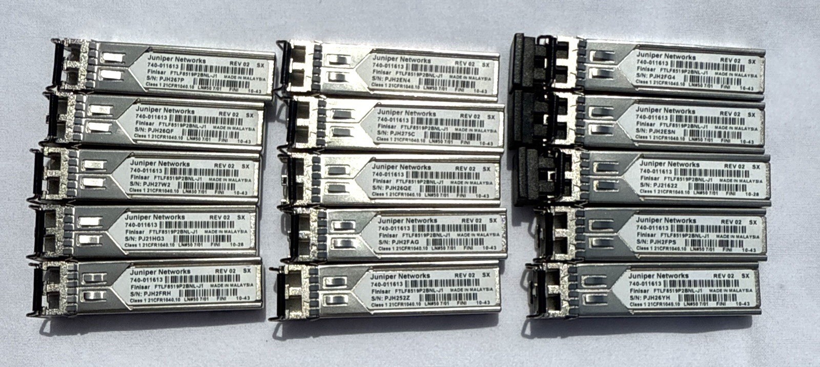 Lot of 5 JUNIPER 740-011613 FTLF8519P3BNL-J1 FINISAR 1000BASE-SFP TRANSCEIVER