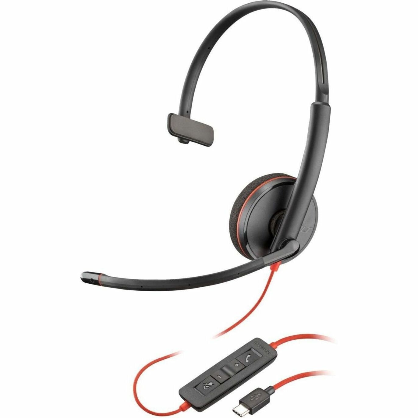 Poly Blackwire 3210 Monaural USB-C Headset +USB-C/A Adapter [Bulk] (8x214a6)