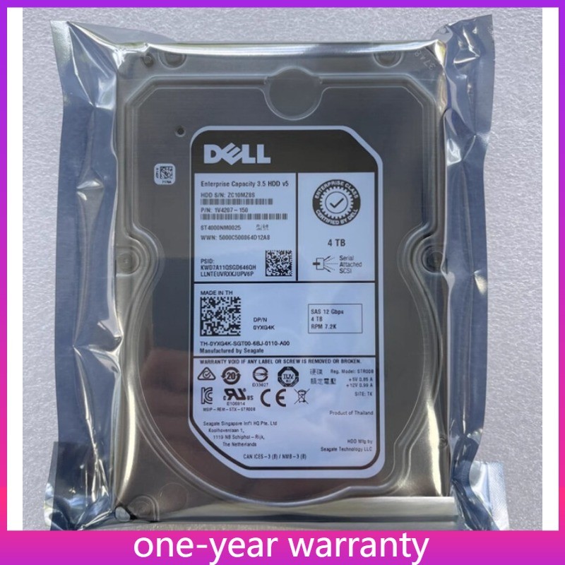 1PCS YXG4K DELL YXG4K 0YXG4K 4TB 3.5" SAS Hard Drive ST4000NM0025 Hard Drive Ne