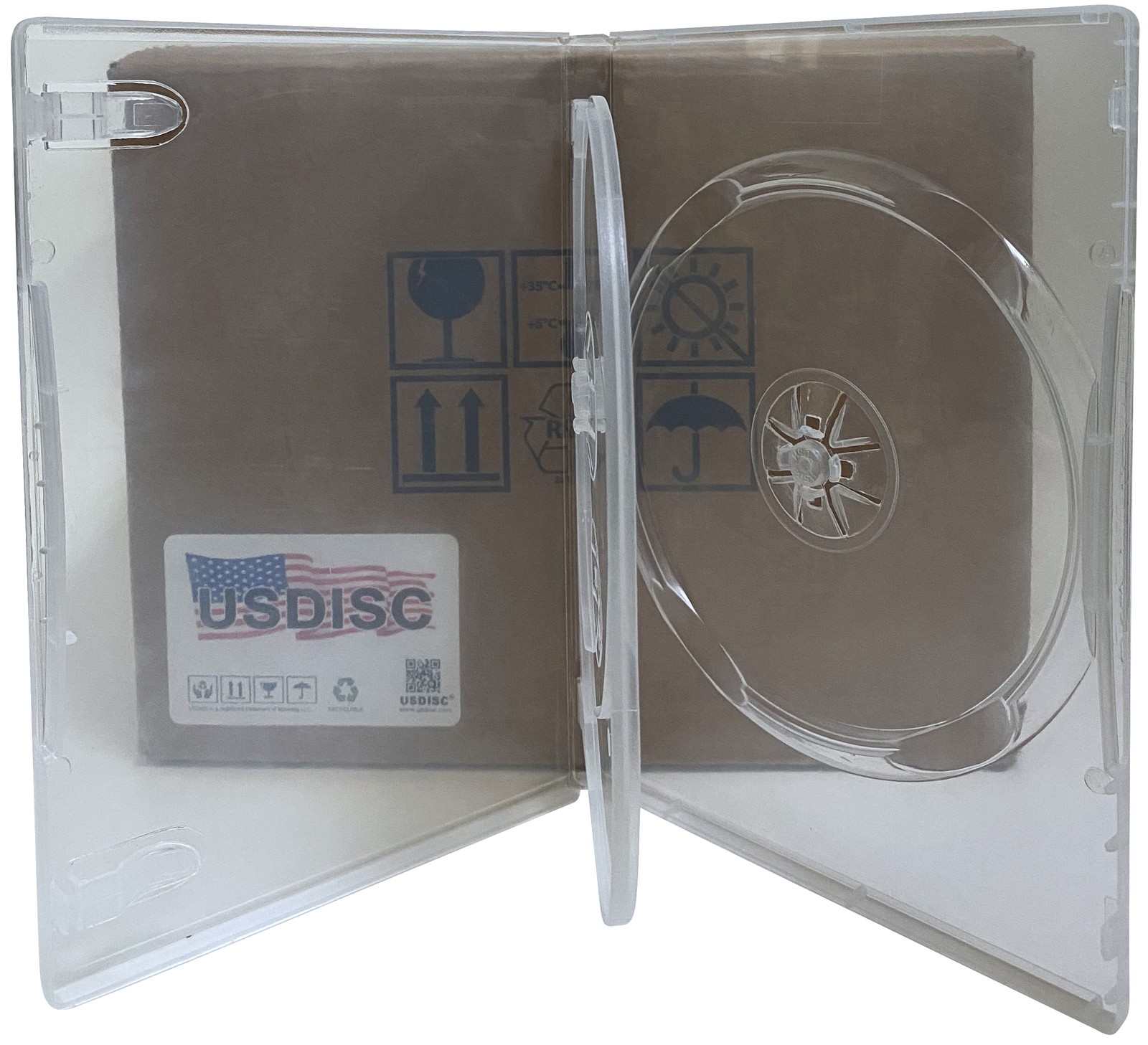 USDISC DVD Cases Standard 14mm Economy, Triple 3 Disc (Clear) Lot