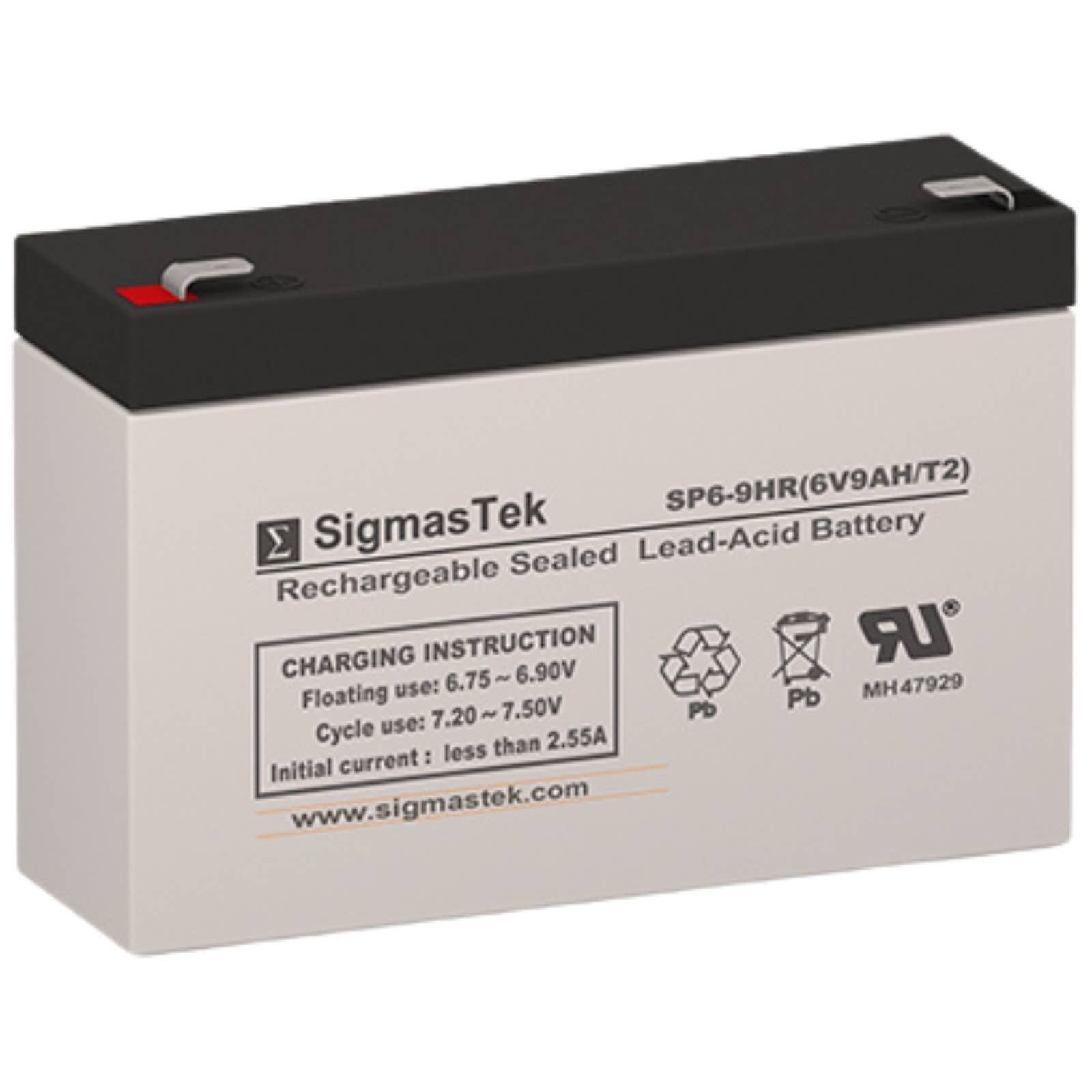 HR9-6 B&B Battery (6V 9AH) - Maintenance-free Rechargeable SLA Battery