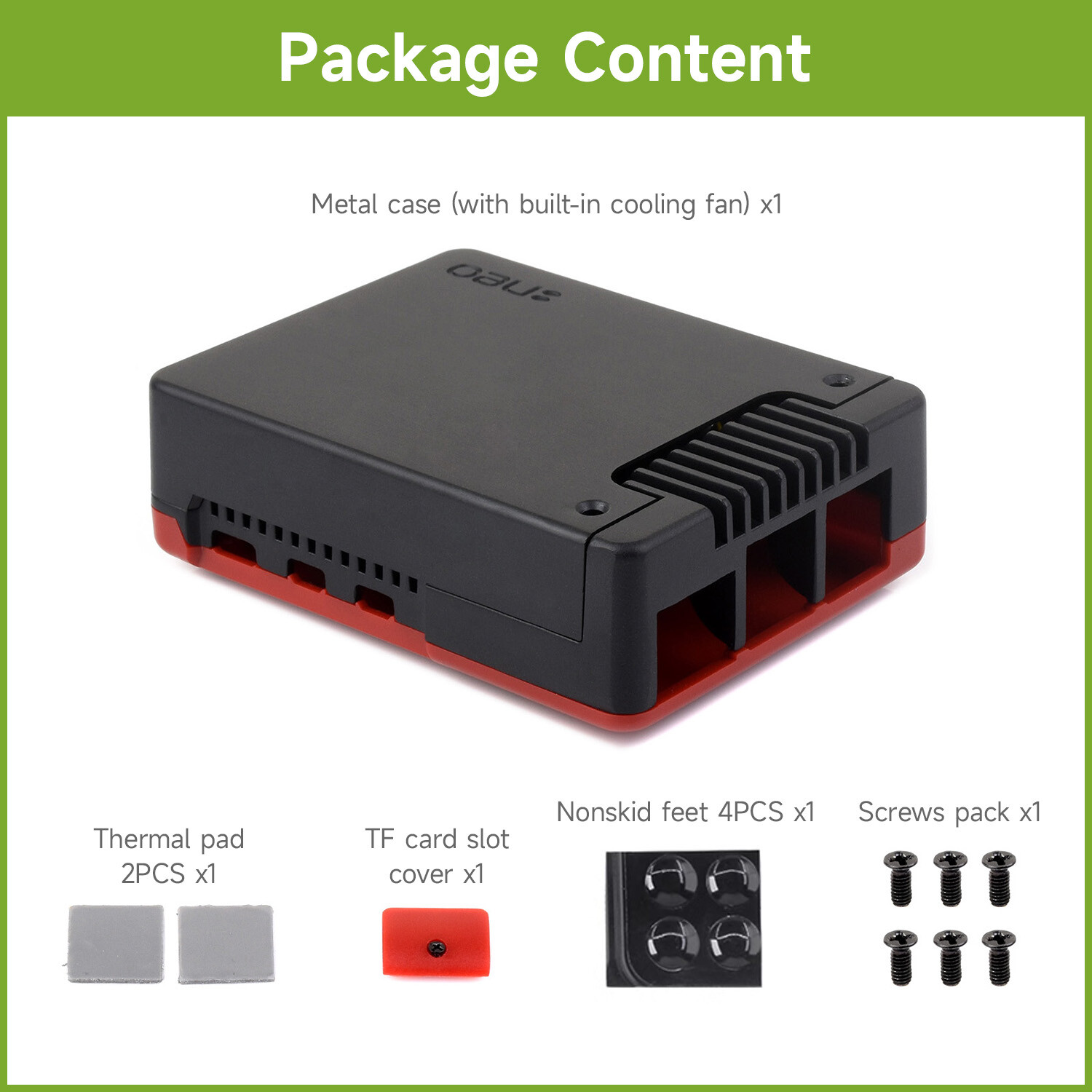 Waveshare Argon NEO Aluminum Alloy Case for Raspberry Pi 5, Built-in Cooling Fan
