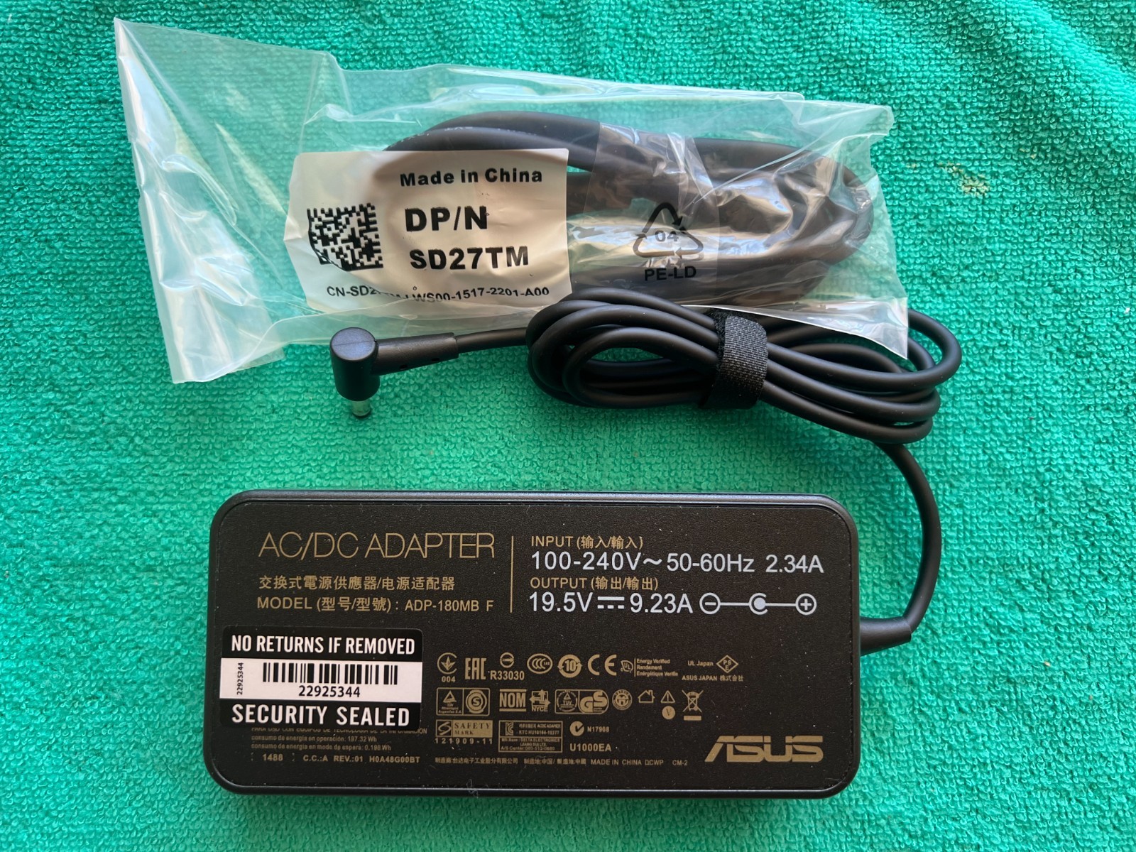 ASUS 180W AC Adapter Charger - 19.5V 9.23A (ADP-180MB F) Connector  5.5mm x 2.5m