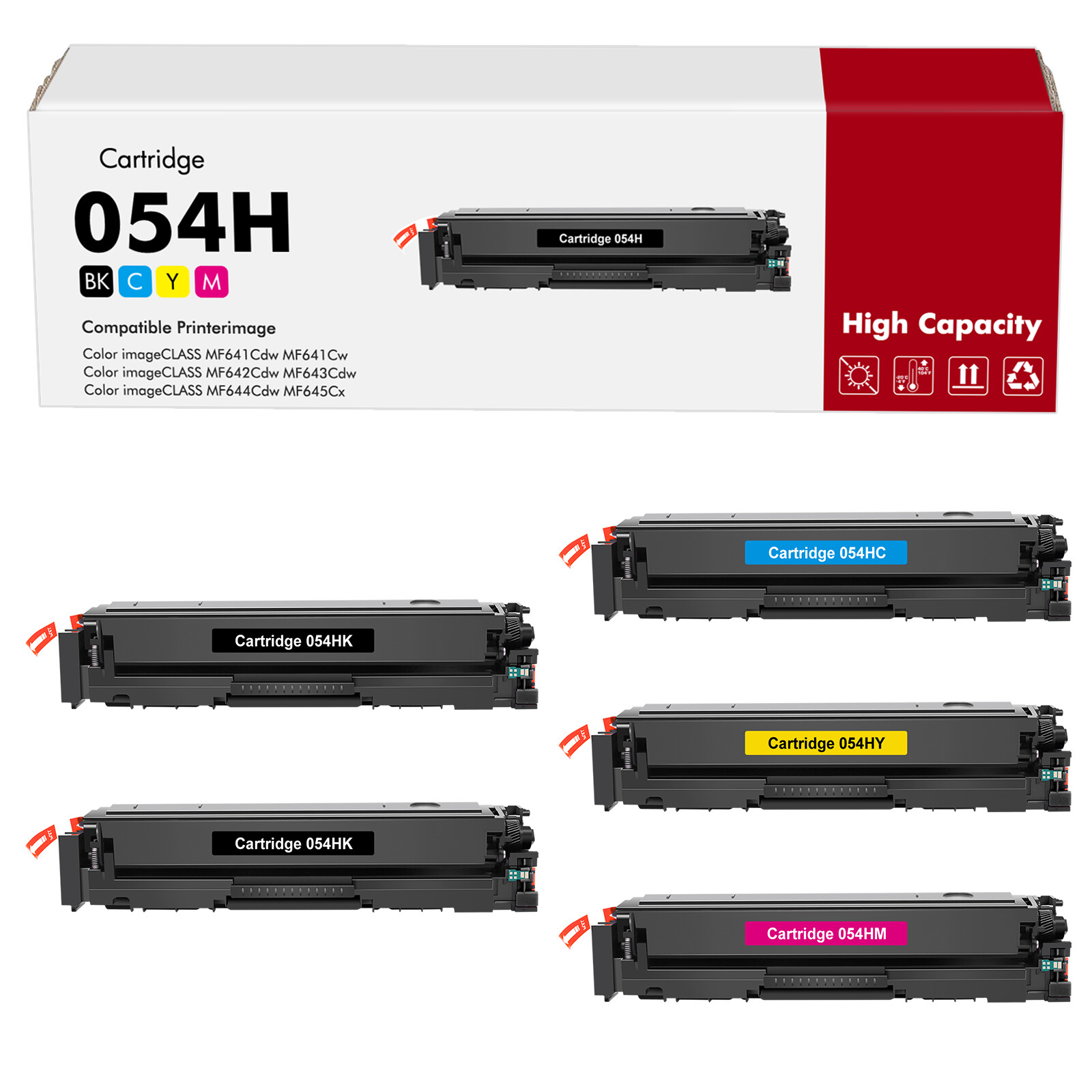 New Sealed Toner 054H fits for Canon 054 toner fits for Canon MF641CW Toner -5PK
