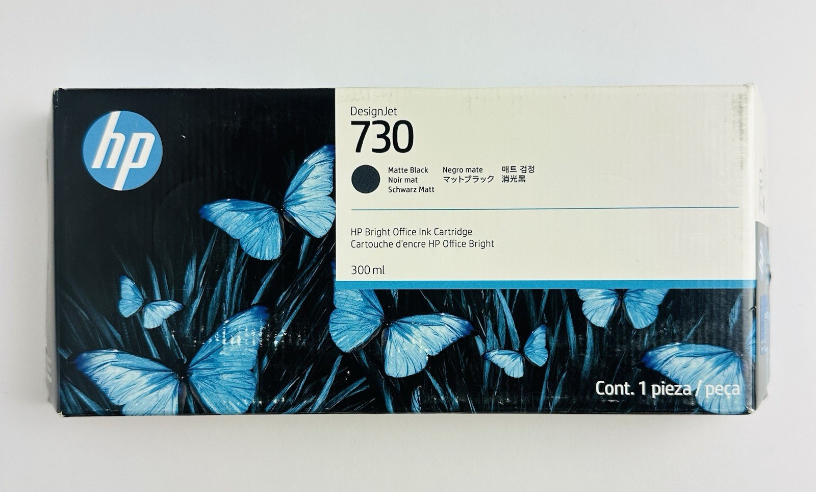 Genuine HP 730 ( P2V71A ) Matte Black Ink Cartridge, 300ml ( EXP 01/ 2026 ) New