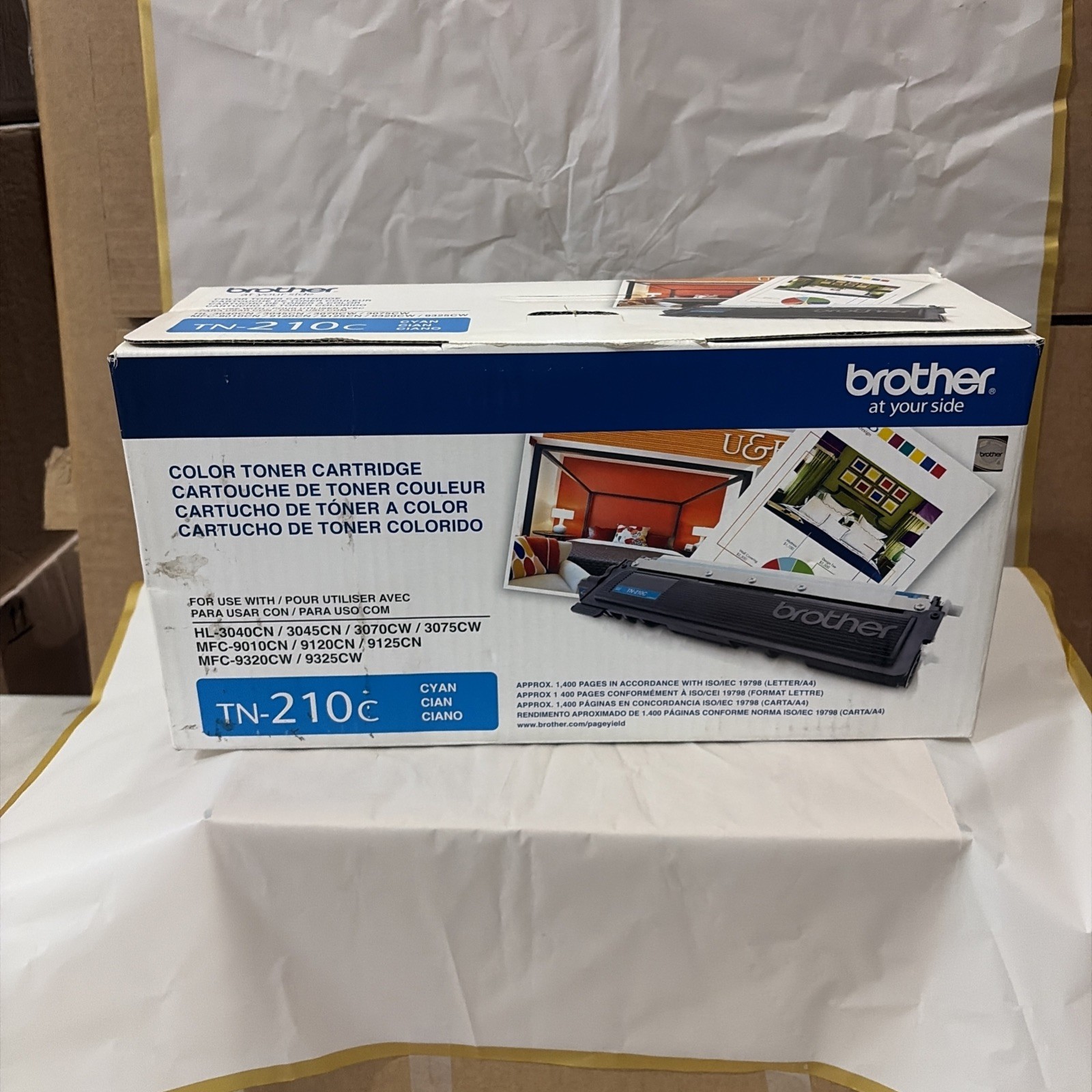 Brother TN-210C Standard Yield Toner Cartridge - Cyan. Damaged Box. New