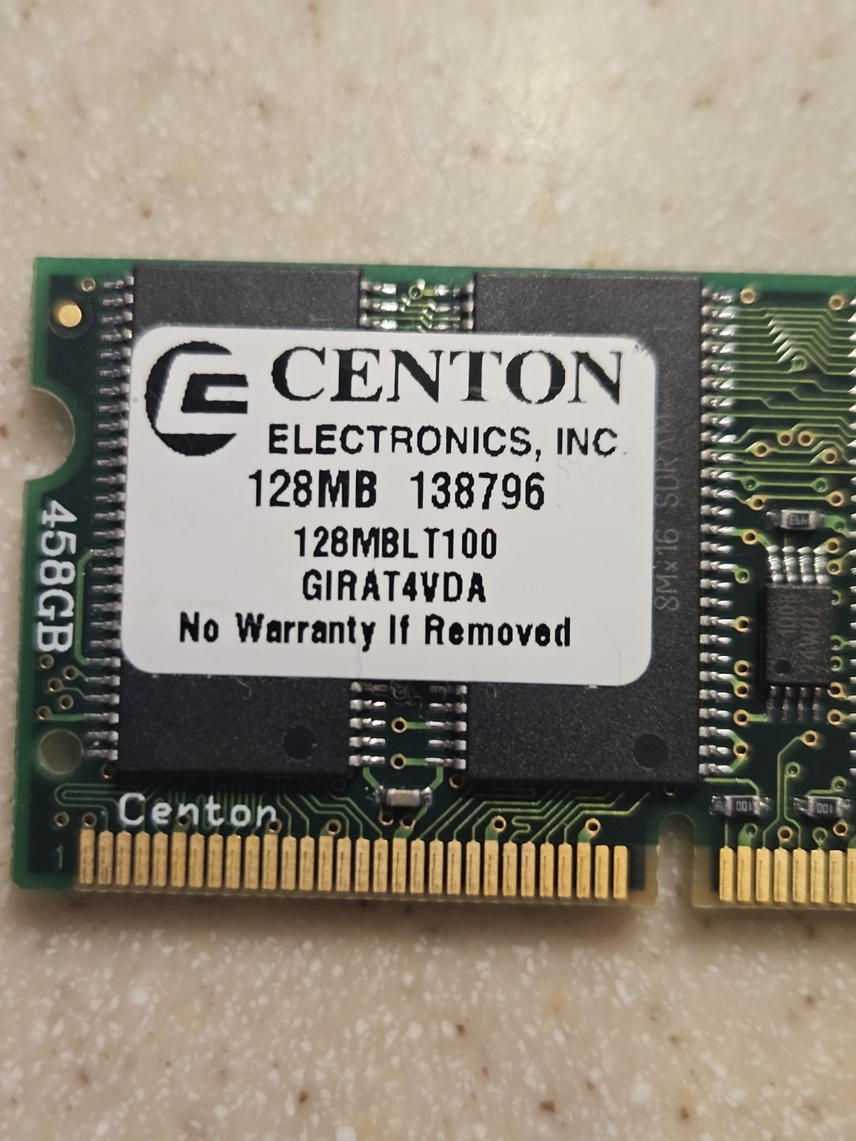 Genuine Sony Vaio PCG-F630  Laptop Centon 128MBLT133 128MB Memory RAM  PC133Mhz