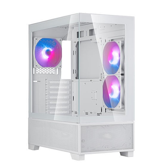 Silverstone LD05-W-ARGB (White)) Lucid 05 270° View Tempered Glass ATX Case
