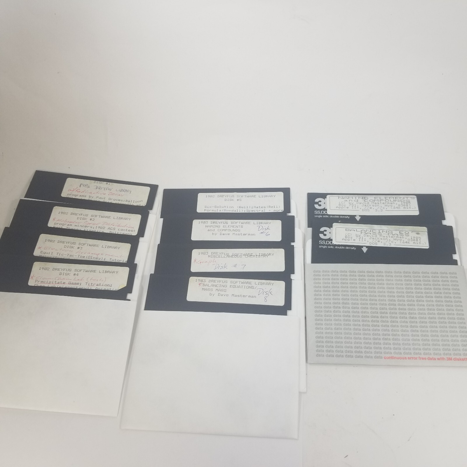 Lot Of Vintage Computer Software 5.25" Floppy Dreyfus Software Library APPLE II+